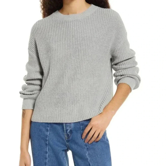 bp Sweaters - Cleo Crop Crewneck Grey Sweater